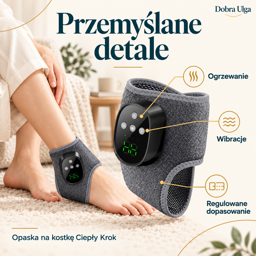 Opaska na kostkę Ciepły Krok, detale