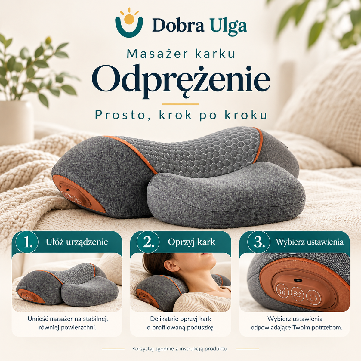 Masażer karku Odprężenie — sposób użycia