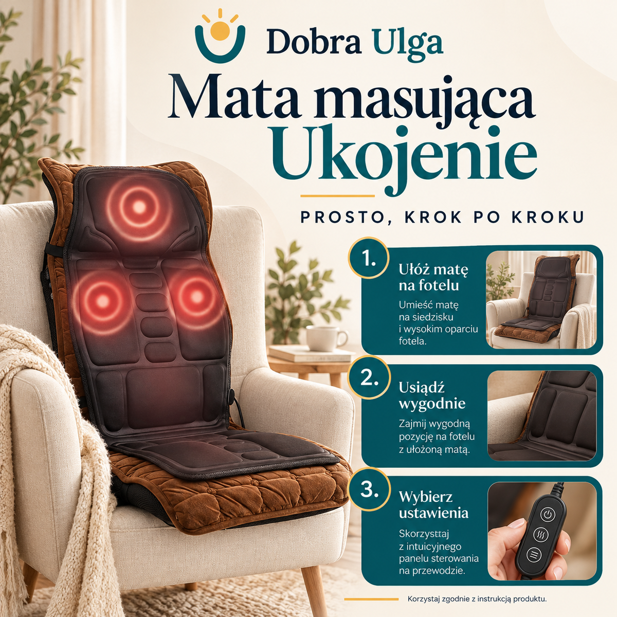 Mata masująca Ukojenie — sposób użycia